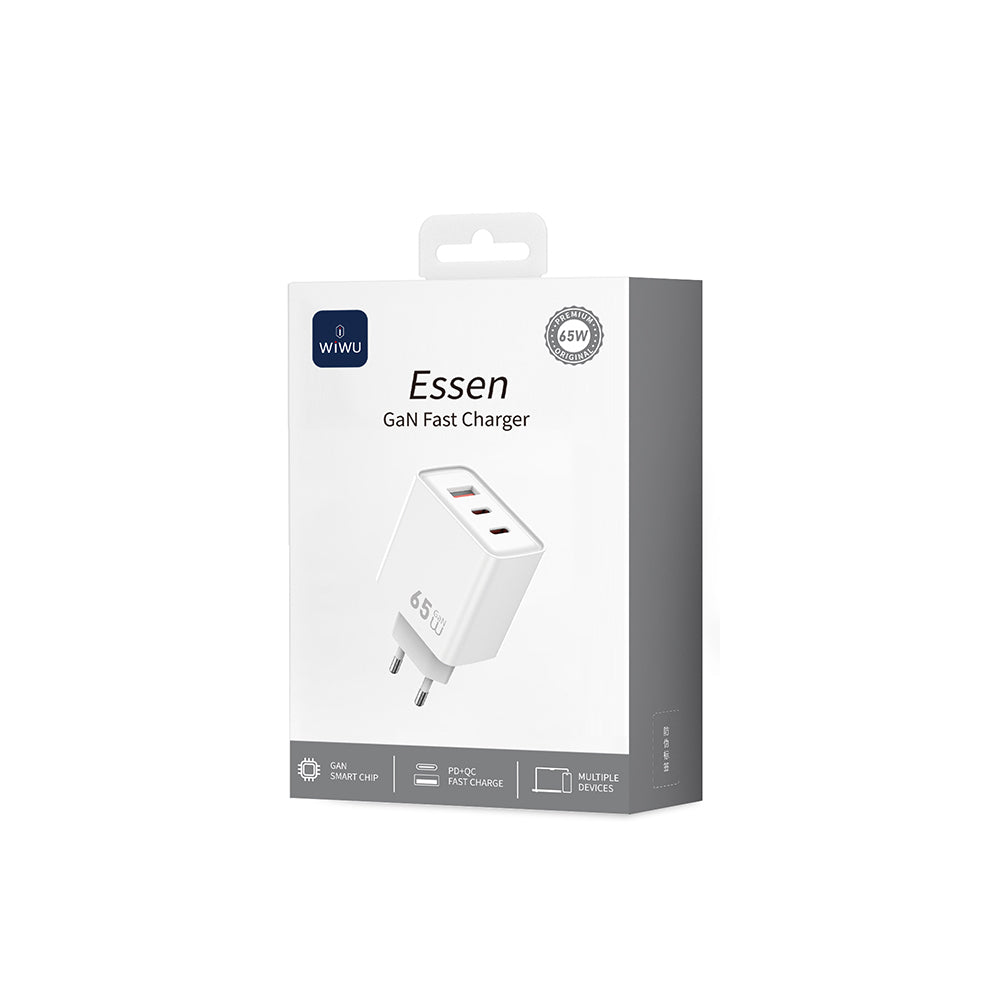 Wiwu Wi-G005 Essen Serisi GaN Tech PD 65W Hızlı Şarj Özellikli Şarj Başlığı Wiwu Wi-G005 Essen Serisi GaN Tech PD 65W Hızlı Şarj Özellikli Şarj Başlığı